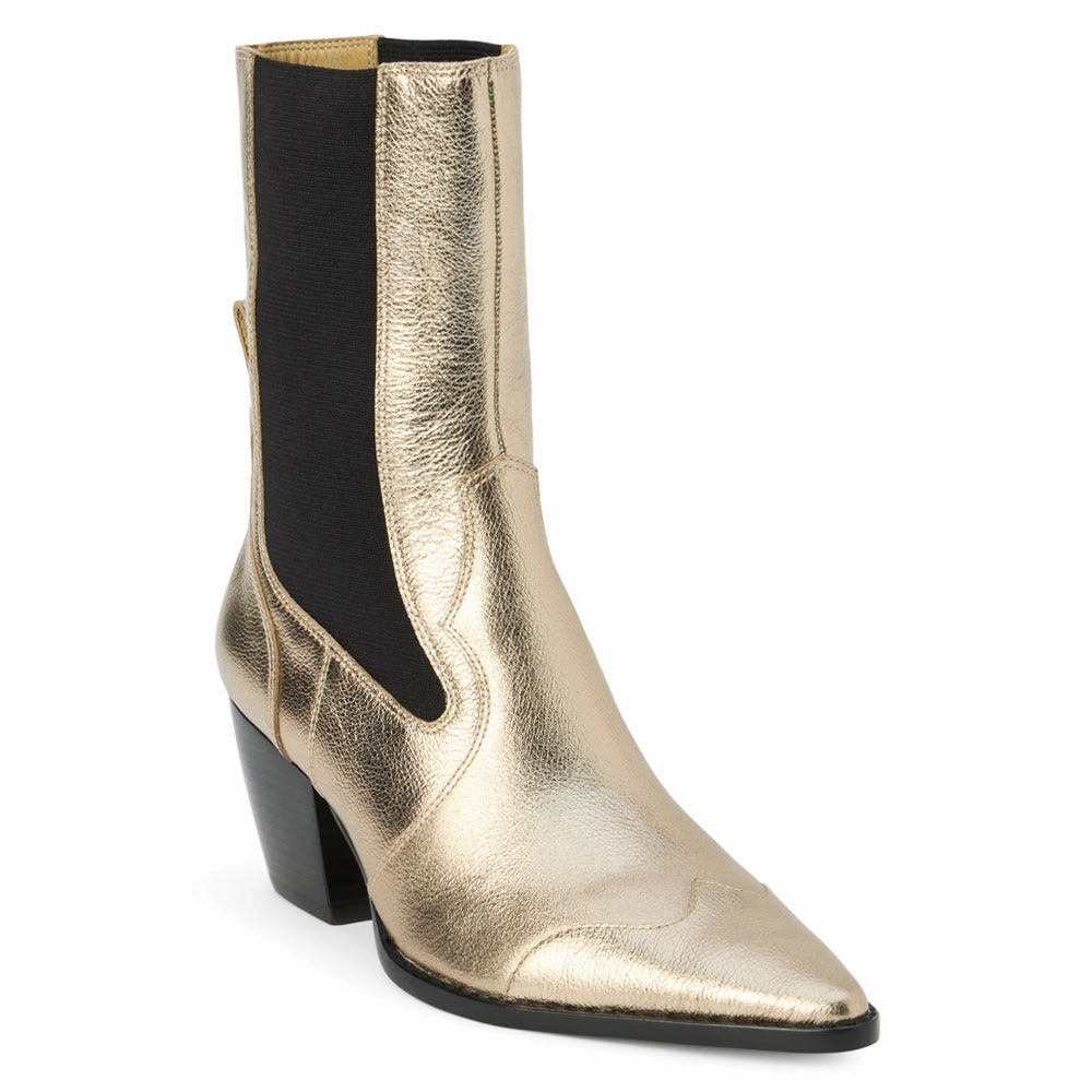 Fitness Enthusiast High Lift Keith Metallic Pointed Toe Chelsea Boots