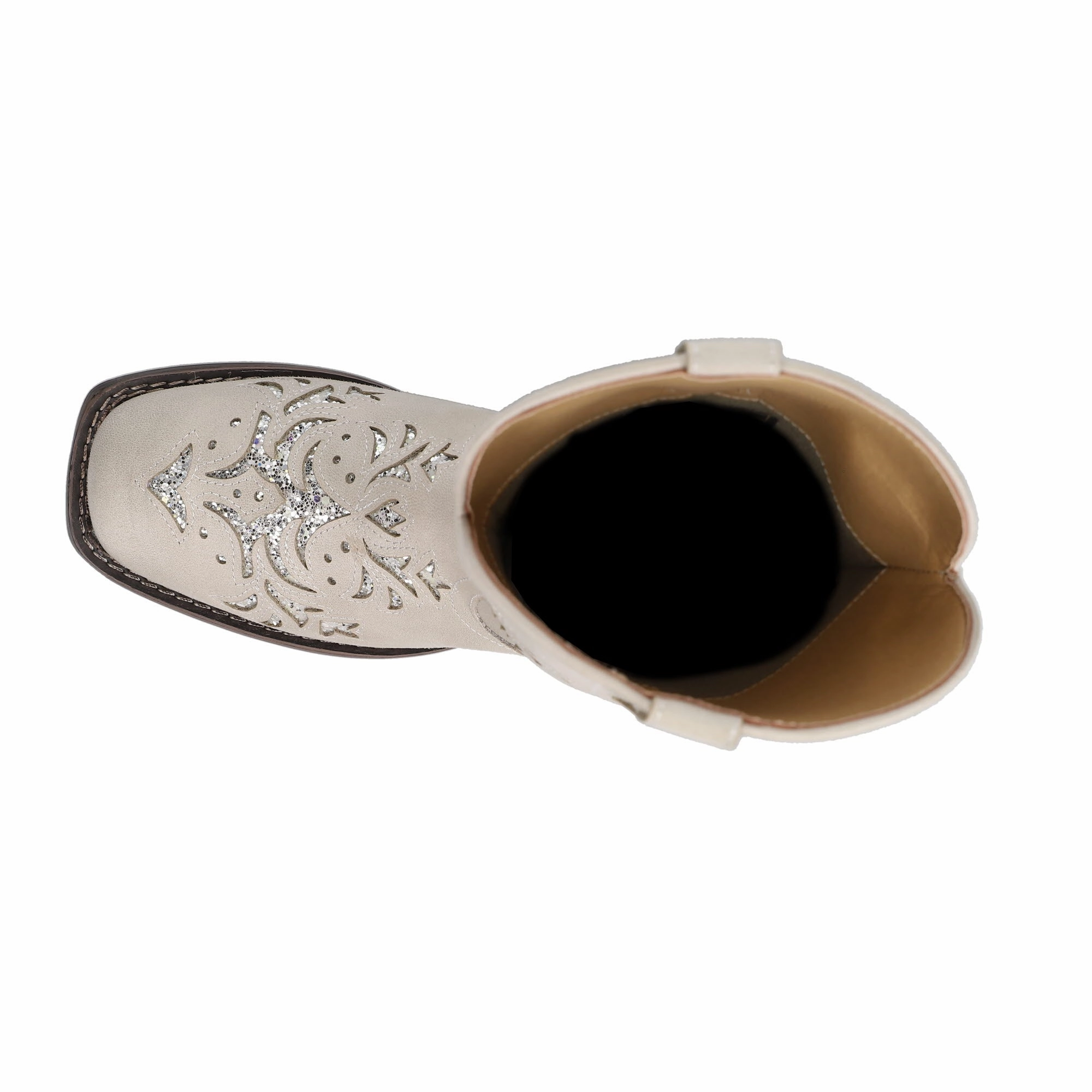 Kennedy Tooled-Inlay Glitter Square Toe Pull On Cowboy Boots Multi directional traction