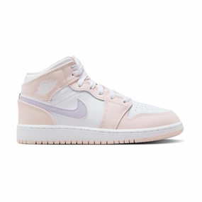 Kids Air Jordan 1 Mid 'Pink Wash' soccer players