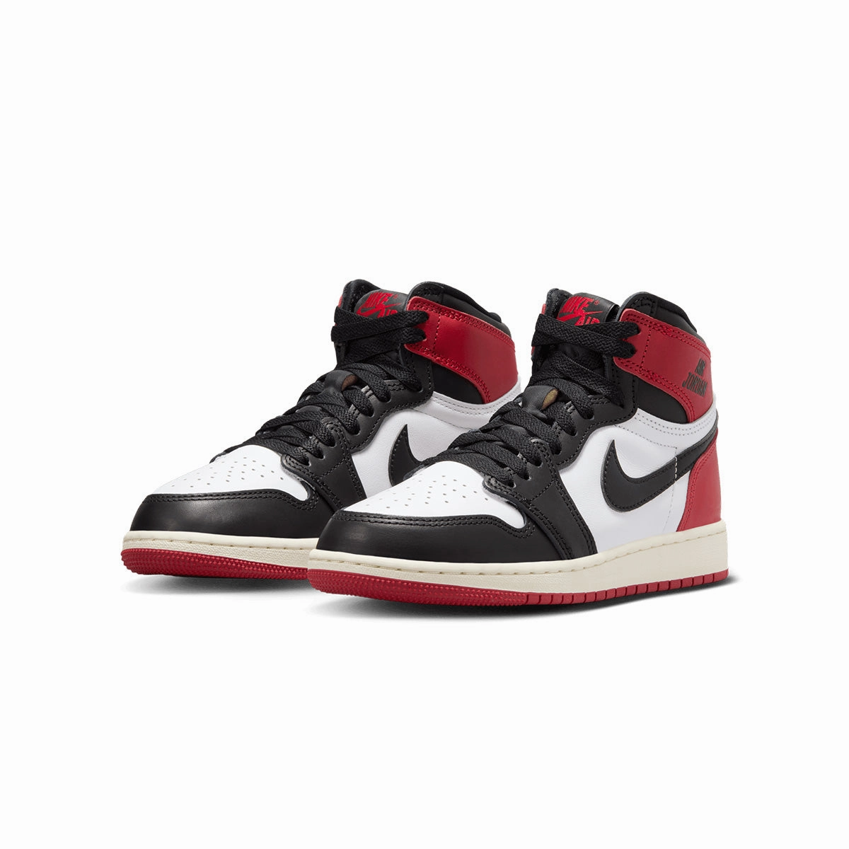 Kids Air Jordan 1 Retro High OG 'Black Toe Reimagined' Ventilated Design sunny - weather