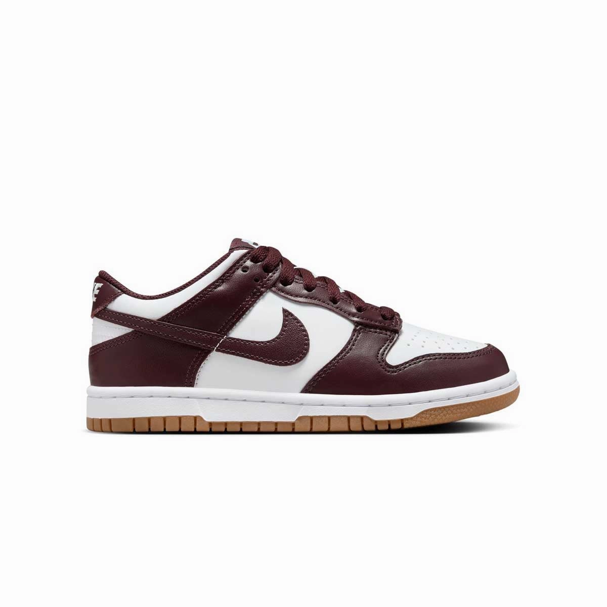 Kids Dunk Low 'Burgundy Crush' lace - up closure