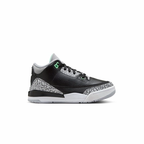 Lightweight Build Quick Fit Kids Jordan 3 'Green Glow'