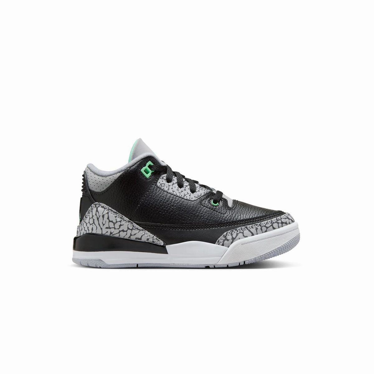 Lightweight Build Quick Fit Kids Jordan 3 'Green Glow'