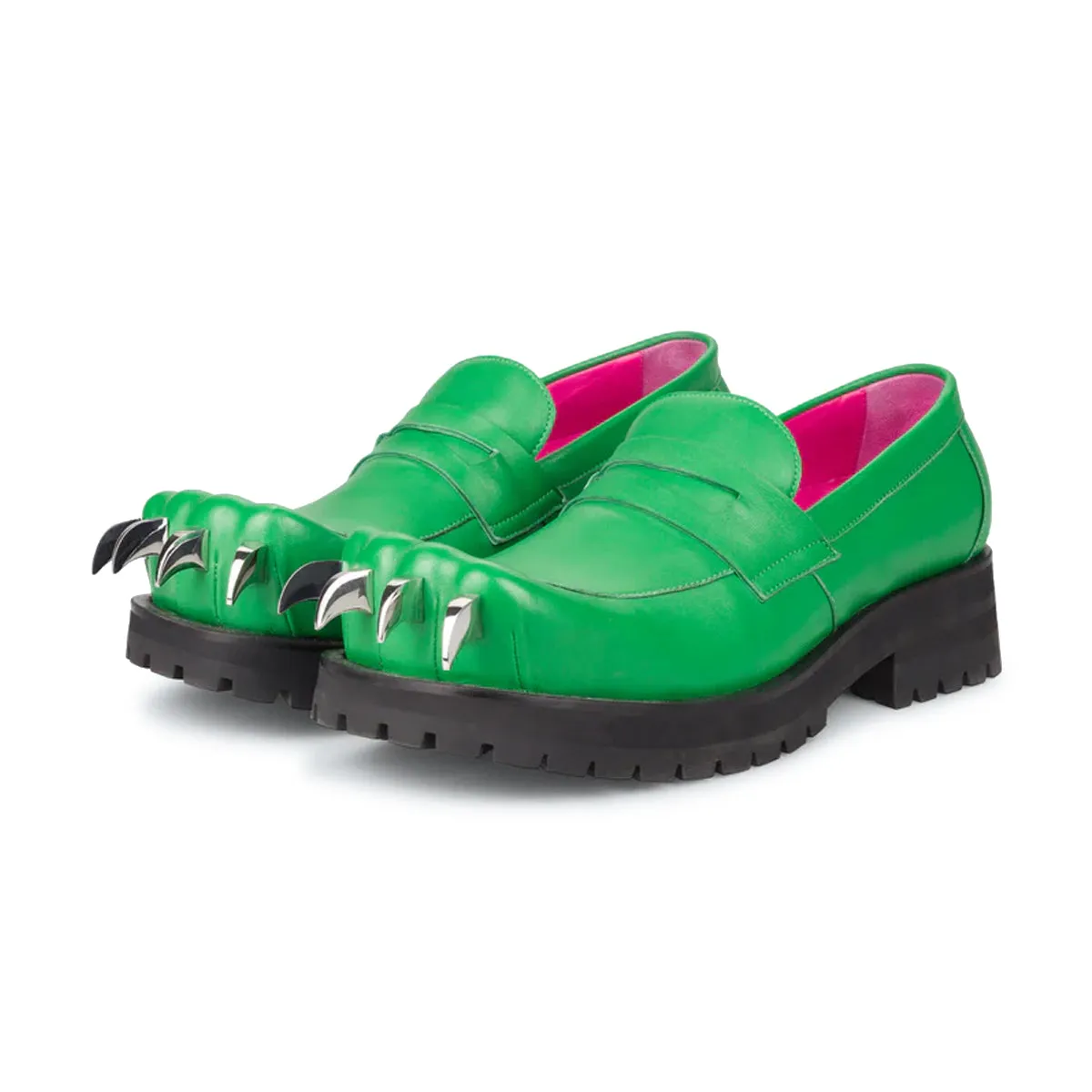 Leather Moccasin Moggies 'Green' Sturdy flexibility