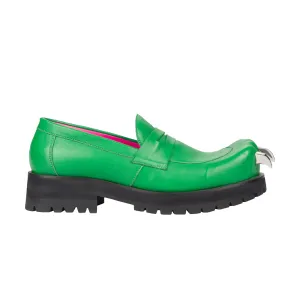 Leather Moccasin Moggies 'Green' Anti Fatigue Support