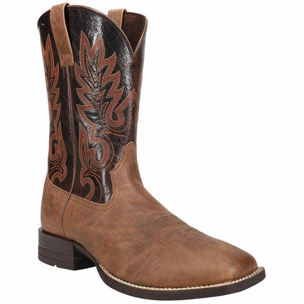 rubber Layton Embroidered Square Toe Cowboy Boots