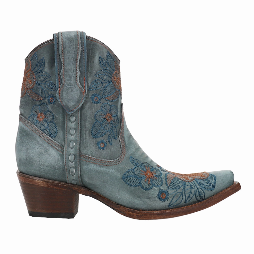 Eco Material All Day Wear Premium Leather Upgrade Floral Embroidered Snip Toe Zippered Cowboy Booties