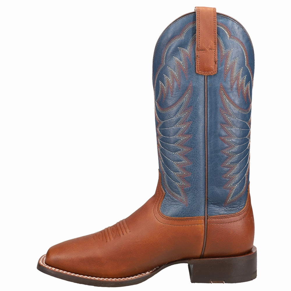 Circuit Fargo Embroidered Square Toe Pull On Cowboy Boots Abrasion Resistant Upper Functional Design