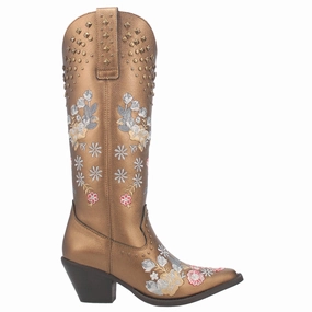 Classic Color Wool blend Poppy Floral Embroidered Metallic Studded Snip Toe Cowboy Boots