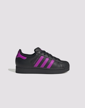 Adidas Originals Superstar II "Black/Flash Pink" Grade School Girls' Traction Enhanced Pattern Sneakers