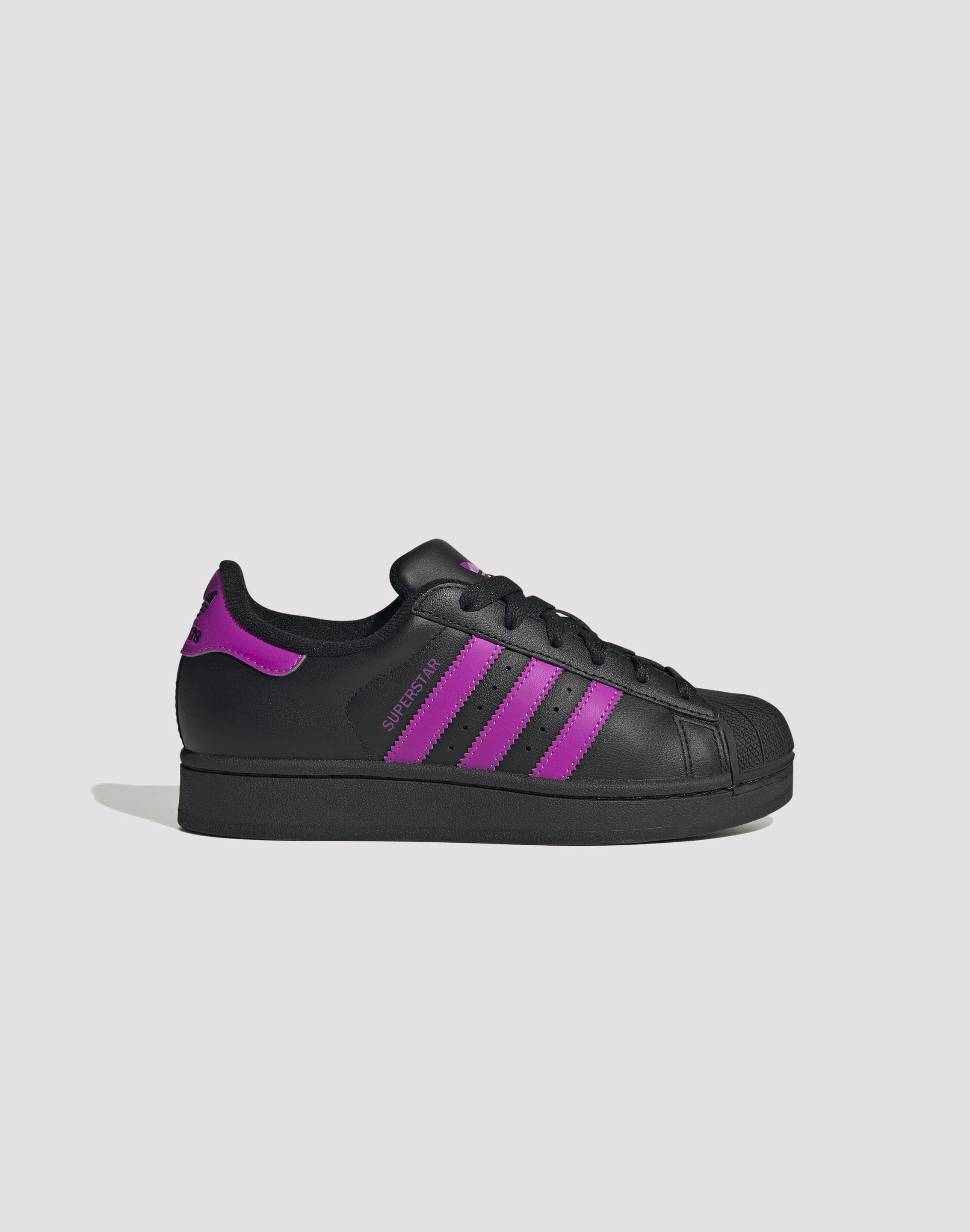 Adidas Originals Superstar II "Black/Flash Pink" Grade School Girls' Traction Enhanced Pattern Sneakers