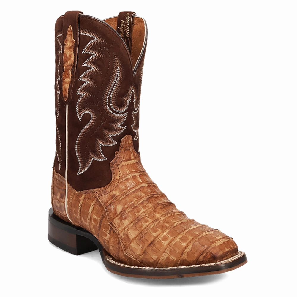 Leon Caiman Embroidered Square Toe Pull On Cowboy Boots Unbeatable comfort