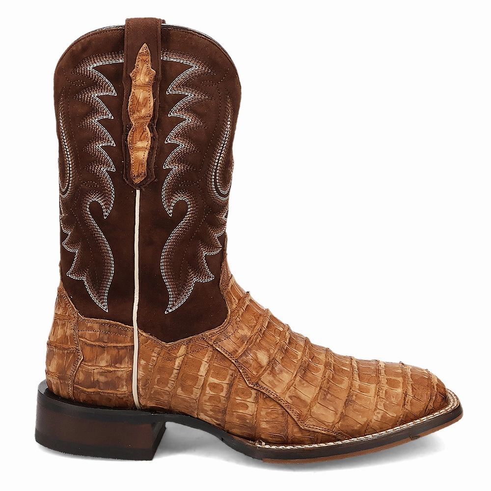 least waterproof hand - washable Leon Caiman Embroidered Square Toe Pull On Cowboy Boots