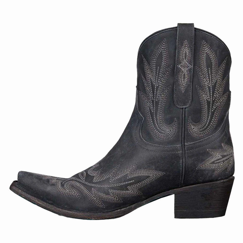 Slip   Resistant Lug Strong material Lexington Embroidered Snip Toe Cowboy Bootie