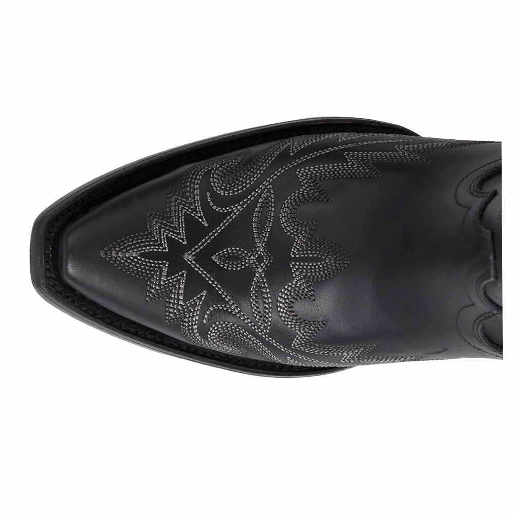 Lexington Embroidered Snip Toe Cowboy Bootie Pure White Tough Grip