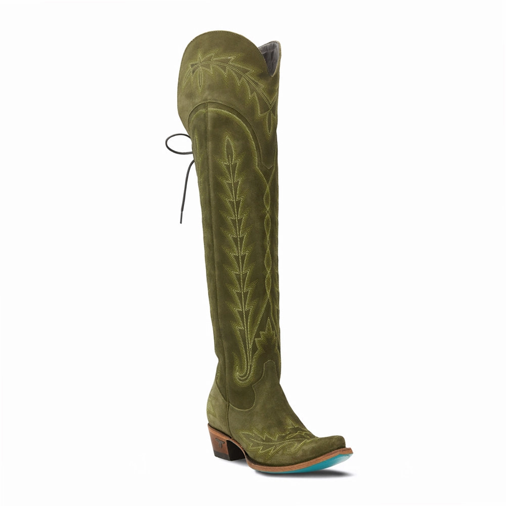 Lexington OTK Embroidered Snip Toe Corset Boot Eco Material Trail Runner