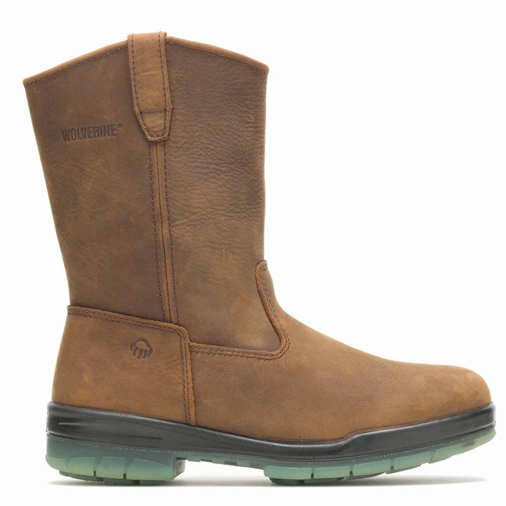 Durashocks 10 Inch Waterproof Steel Toe Work Boots Bacterial Inhibition Treatment Secure Lacing Mechanism