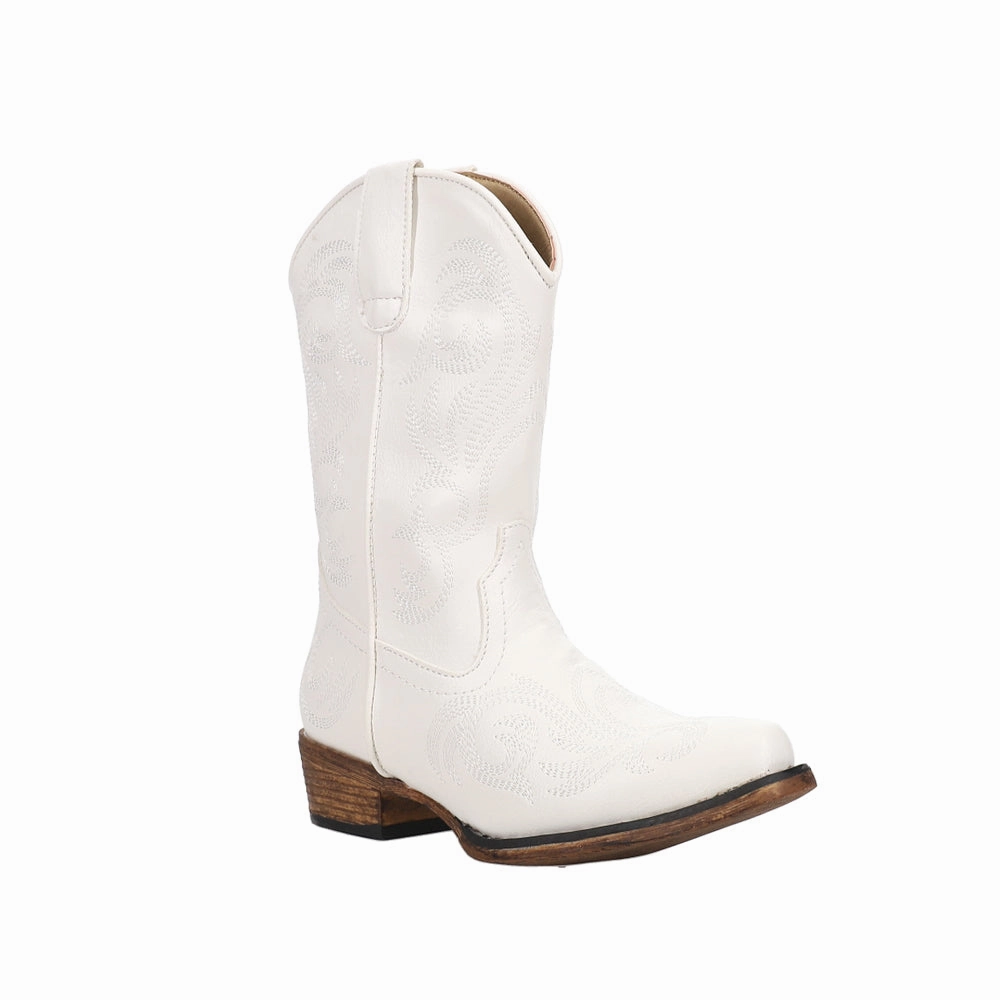 Riley Embroidered Snip Toe Cowboy Boots (Toddler-Little Kid) Biking Trip