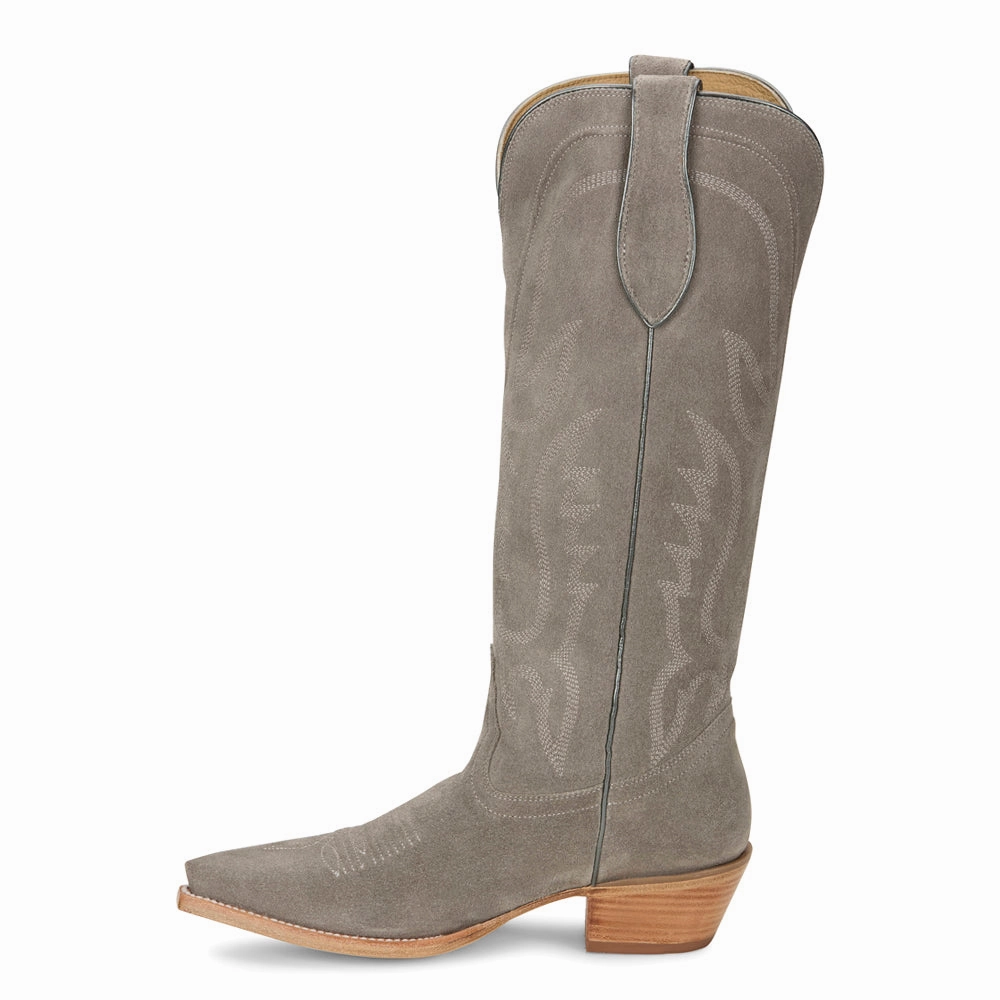 Liz Embroidered Suede Snip Toe Cowboy Boots Relaxed Vibe