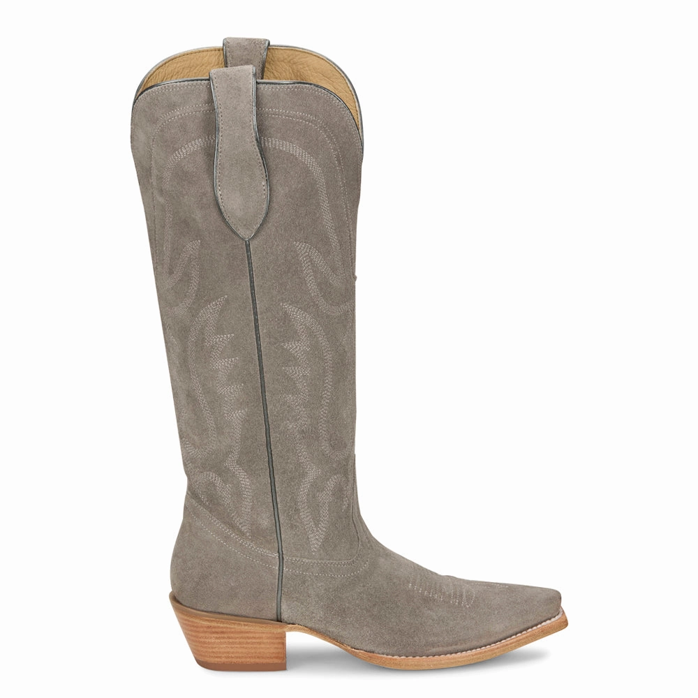 Bold Red Desert Design Liz Embroidered Suede Snip Toe Cowboy Boots