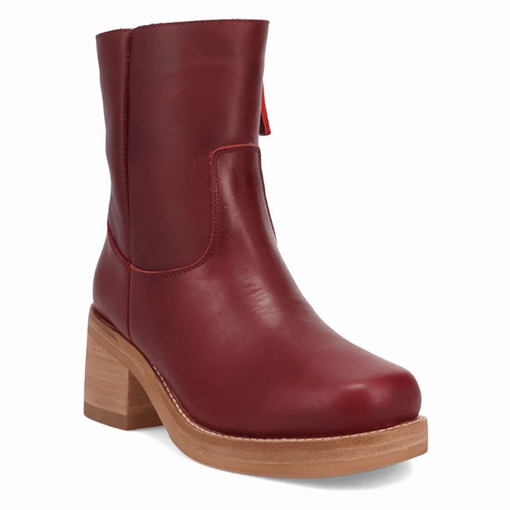 Roxy Round Toe Block Heel Zippered Boots Ventilation Perforations