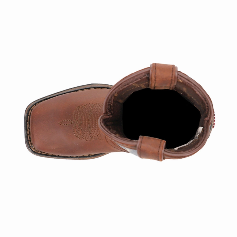 Lil' Rebel Patriotic Flag Cowboy Square Toe Boots (Toddler-Big Kid) Family Reunion well-made