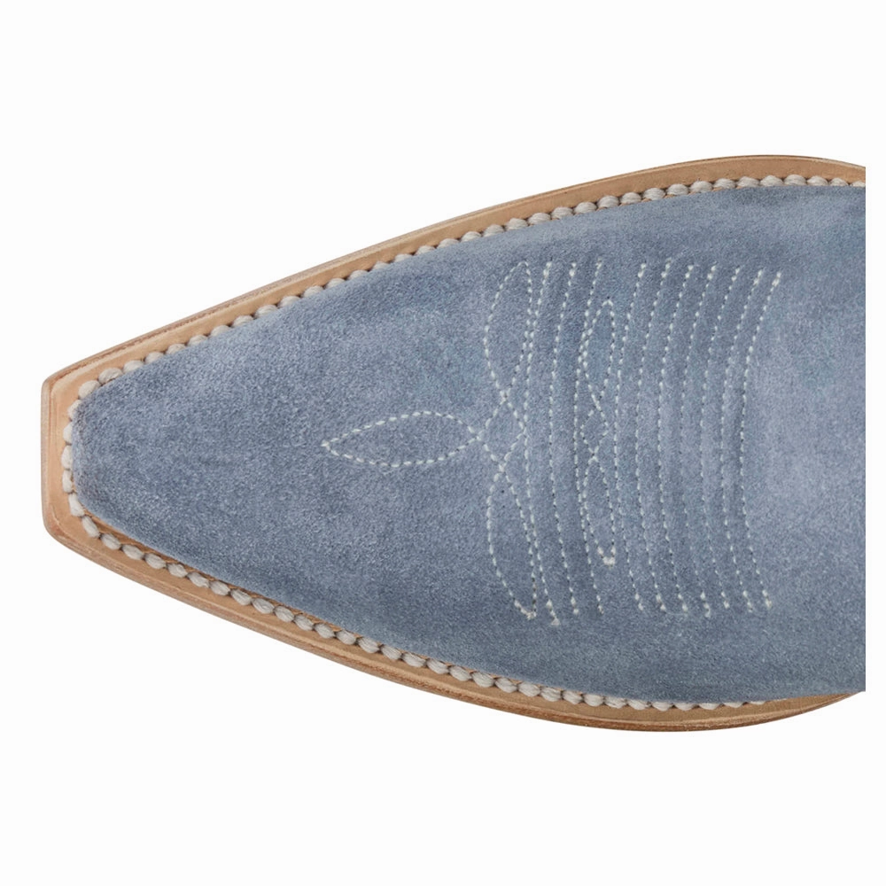 Liz Embroidered Suede Snip Toe Cowboy Boots Comfort Lining Remote Hiking