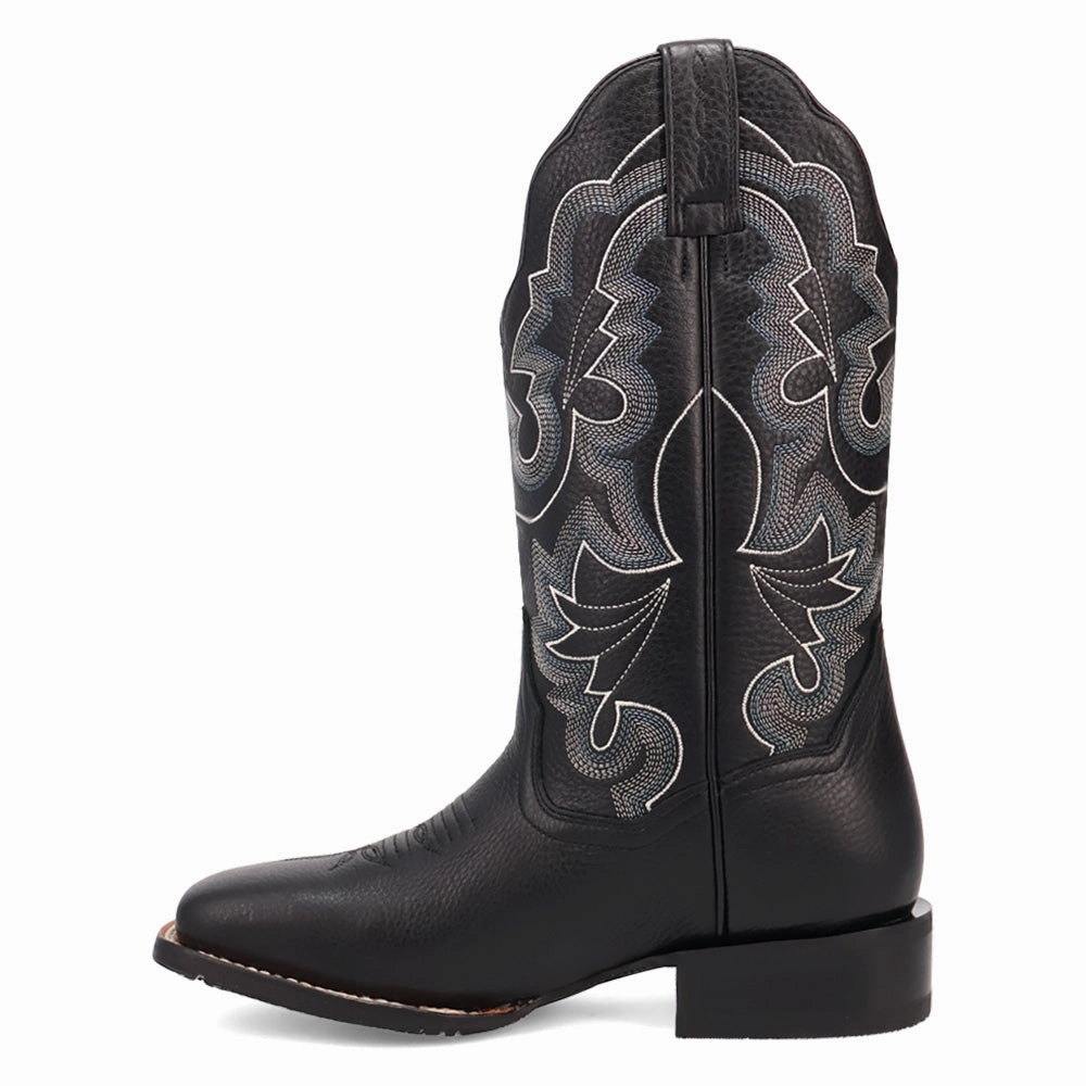 Lizzie Embroidered Square Toe Pull On Cowboy Boots Cushioned Step Rainy Days
