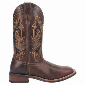 High Traction All Day Wear Fitness Enthusiast Lockhart Studded Embroidered Square Toe Cowboy Boots