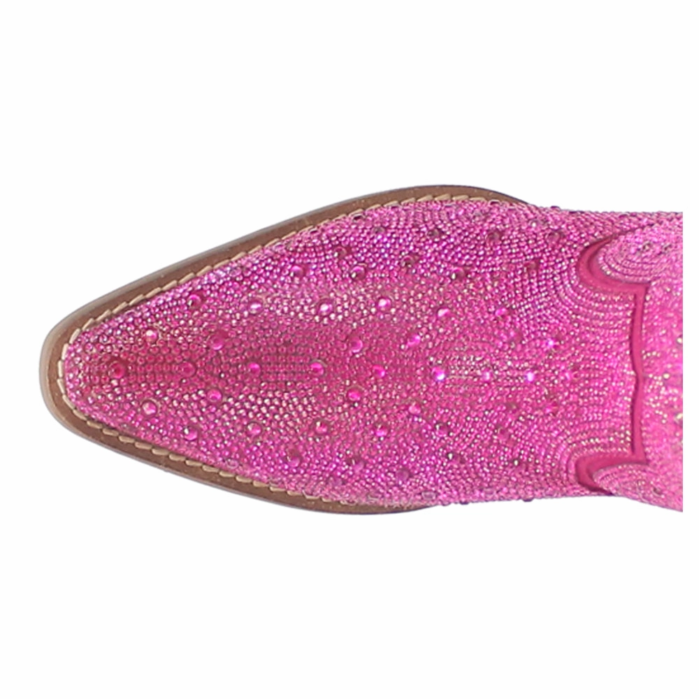 Cushion Build Protective Finish Snowy Path Silver Dollar Rhinestone Round Toe Pull On Cowboy Boots