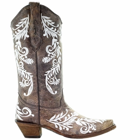 Rough texture Glow In The Dark Embroidered Snip Toe Cowboy Boots