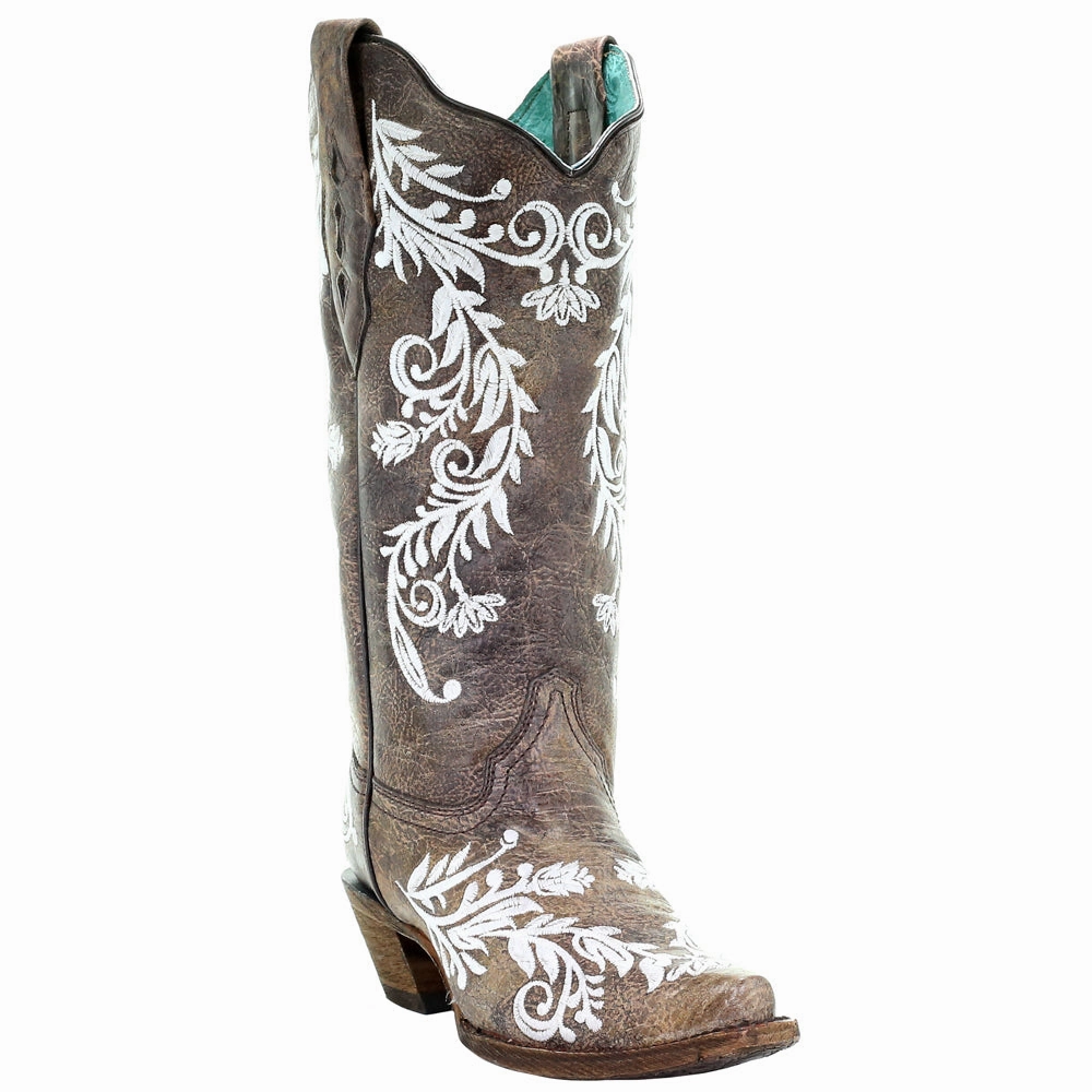 Cushioned Step Rainy Days Glow In The Dark Embroidered Snip Toe Cowboy Boots