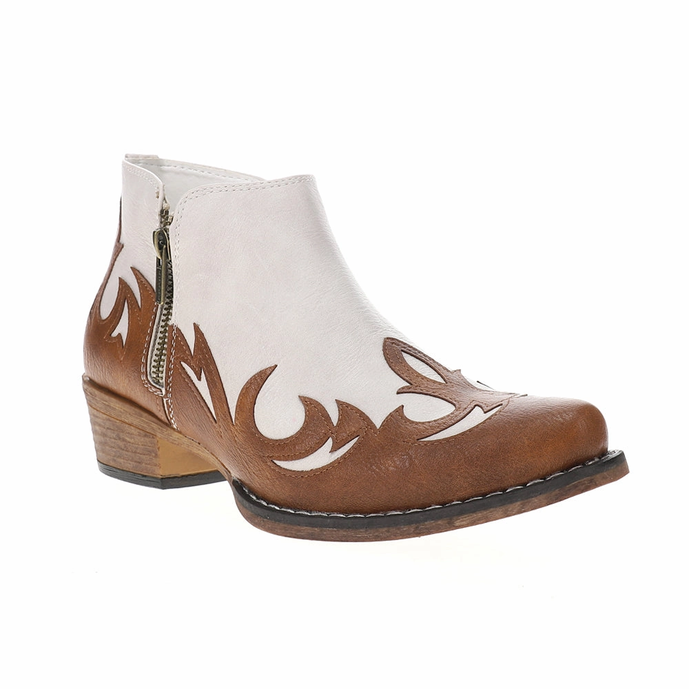 Lorene Tooled Inlay Snip Toe Cowboy Booties Urban Footwear
