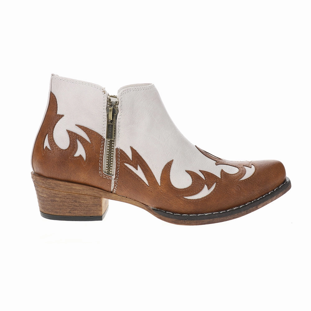 Eco Material Backcountry Camper Bendable Lorene Tooled Inlay Snip Toe Cowboy Booties