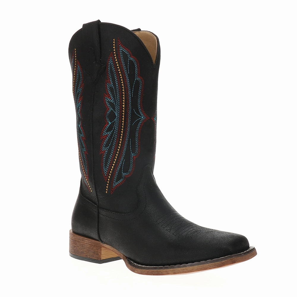 Cushioned Step Cold Weather Commuter Quick Drying Windy Weather Loretta Embroidered Square Toe Pull On Cowboy Boots