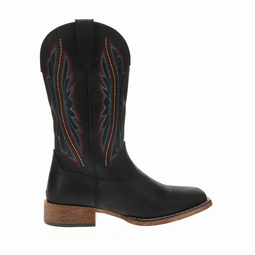 Padded collar Snow Grip Loretta Embroidered Square Toe Pull On Cowboy Boots