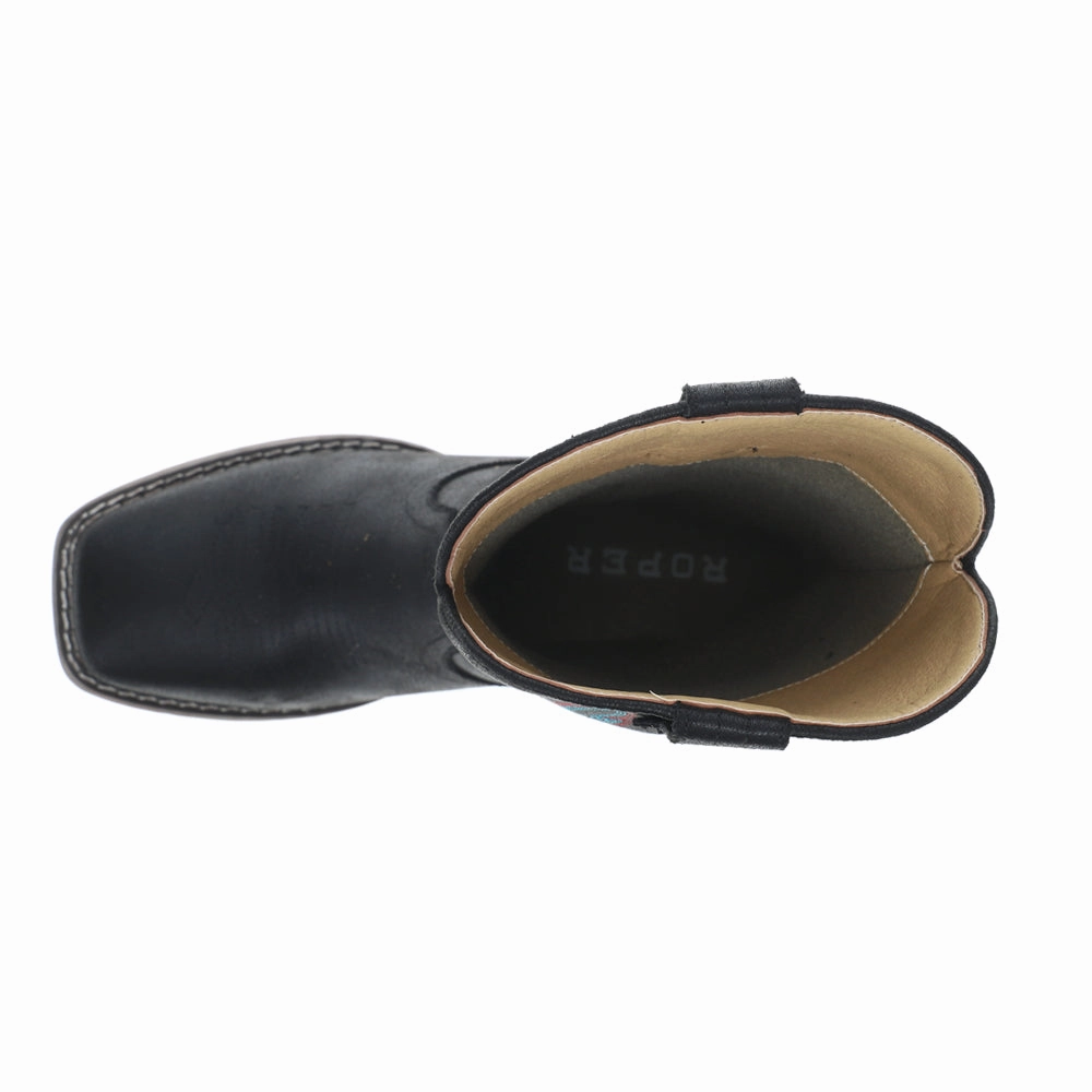 Loretta Embroidered Square Toe Pull On Cowboy Boots Comfortable Touch Comfort Insoles