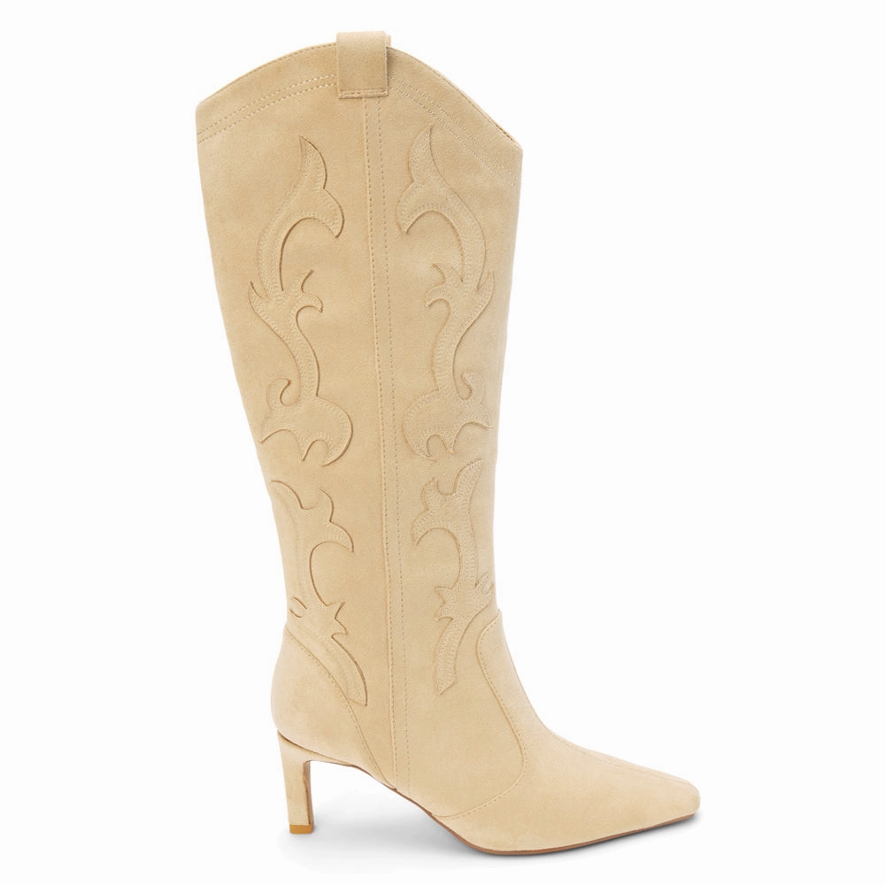Abrams Embroidered Pointed Toe Pull On Cowboy Boots Noise Reducing Heel