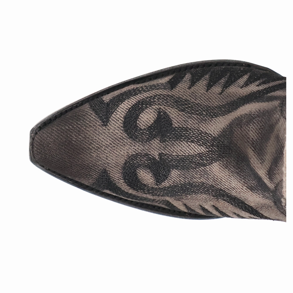 Denim Darlin Embroidered Snip Toe Zippered Cowboy Boots Ultra Comfort Flexible