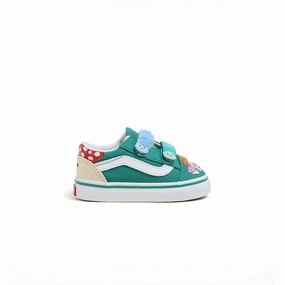 Round - toe Kids Old Skool V Hook & Loop 'Mushroom'