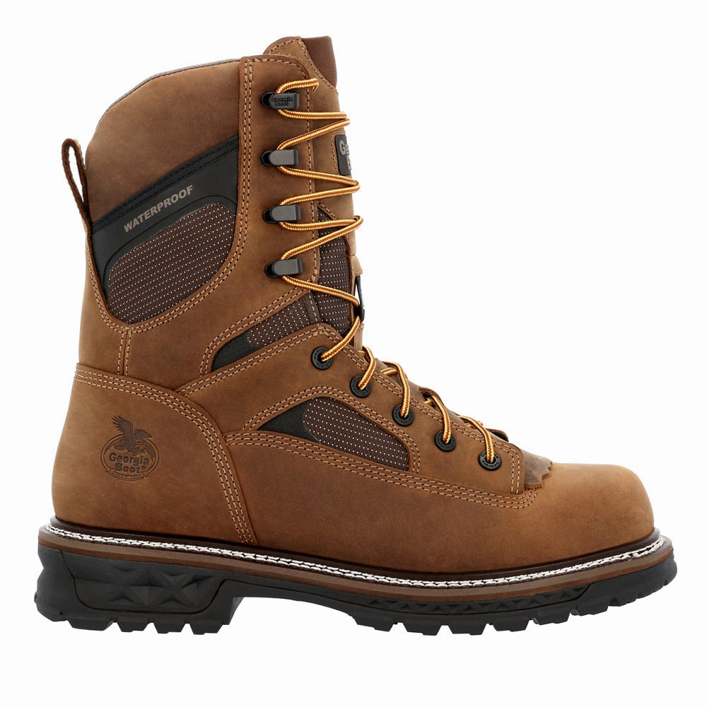 LTX Logger 9 Inch Waterproof Composite Toe Work Boots Odor Control Lining Designer Look