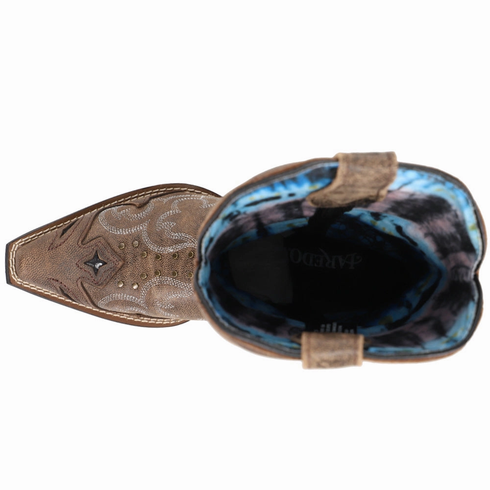 Premium Performance Crisp Lines Lucretia Tooled-Inlay Embroidery Studded Snip Toe Cowboy Boots