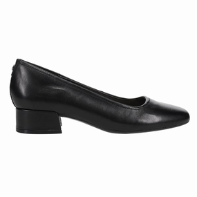 Contoured Heel Cup Crisp Fit Jain Low Block Heel Square Toe Pumps