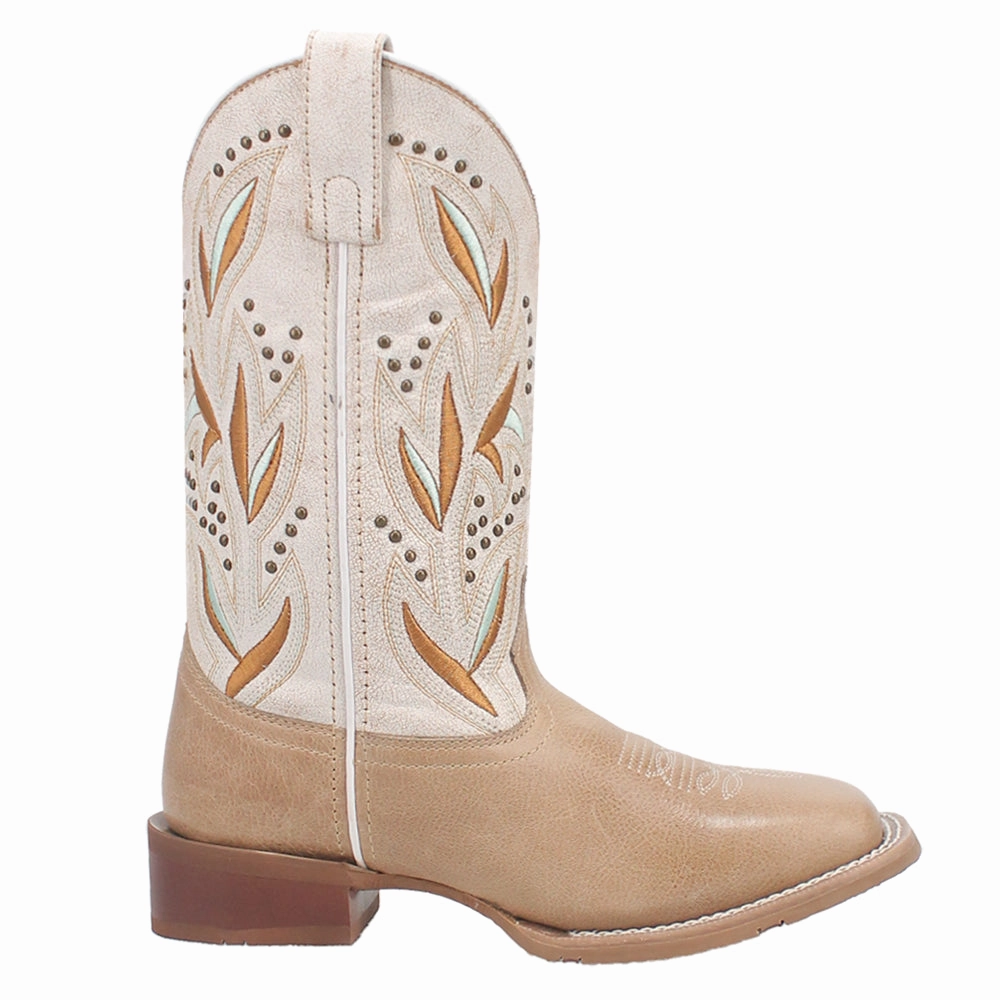 Eco Material Snow Trekker Lydia Embroidered Studded Square Toe Cowboy Boots