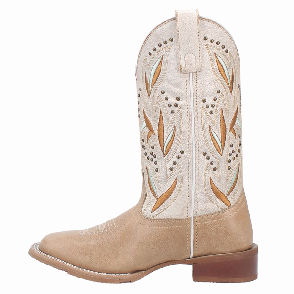 Odor Control Fabric Reliable Footwear Lydia Embroidered Studded Square Toe Cowboy Boots