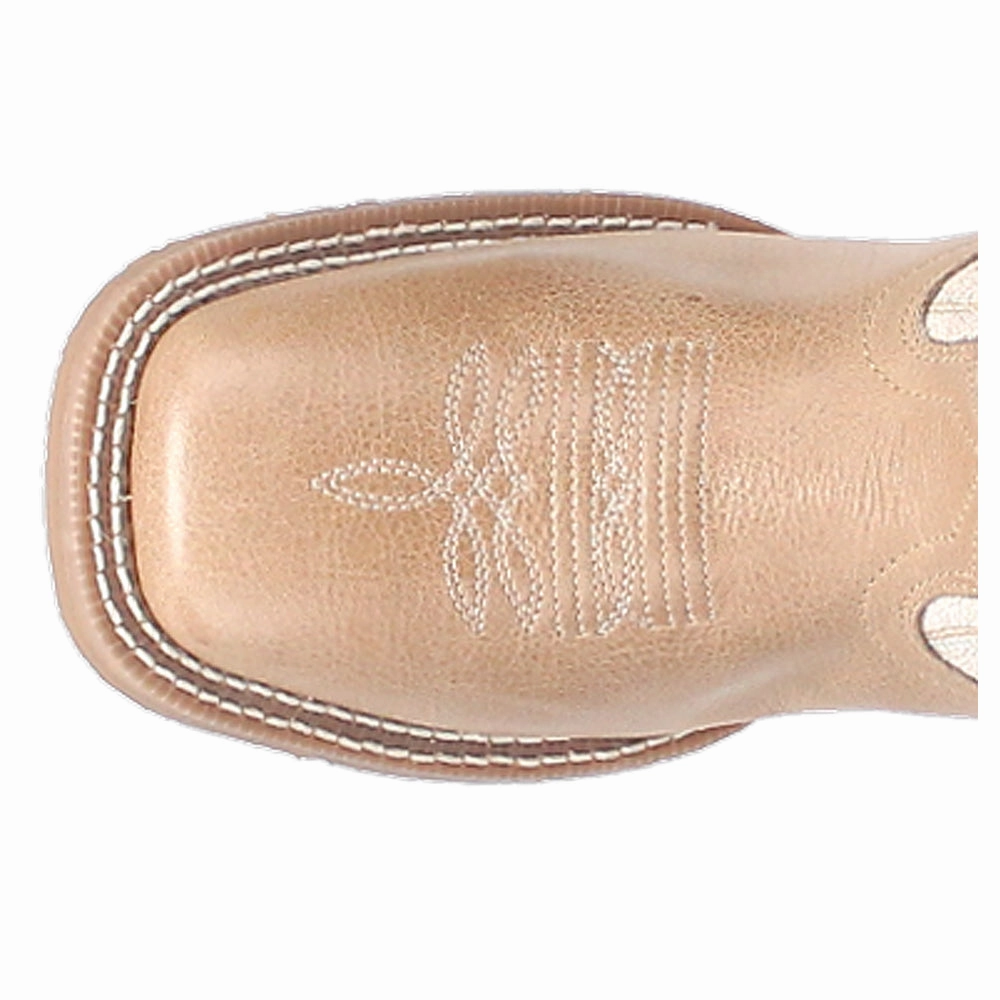 Lydia Embroidered Studded Square Toe Cowboy Boots Durable Build