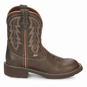 Traction Sole Lyla 8 Inch Round Toe Cowboy Boots