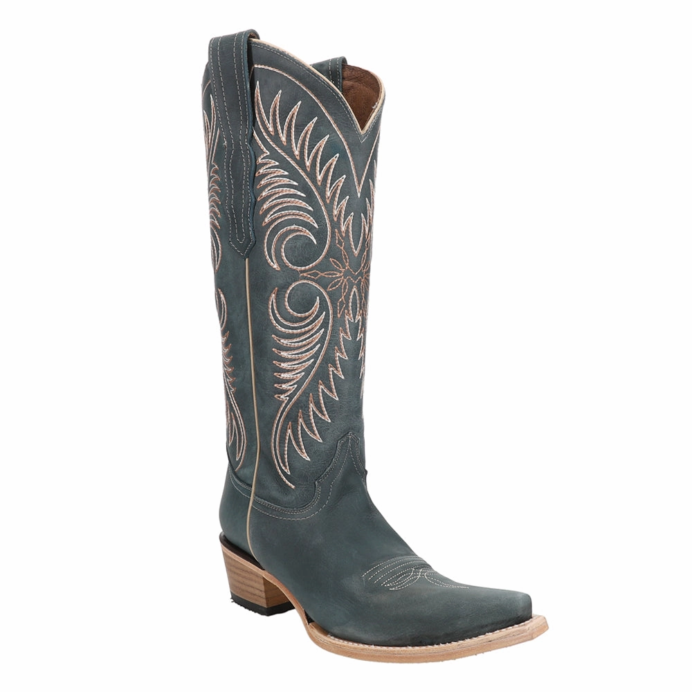 All Weather Cold Weather Commuter Distressed Embroidered Snip Toe Cowboy Boots