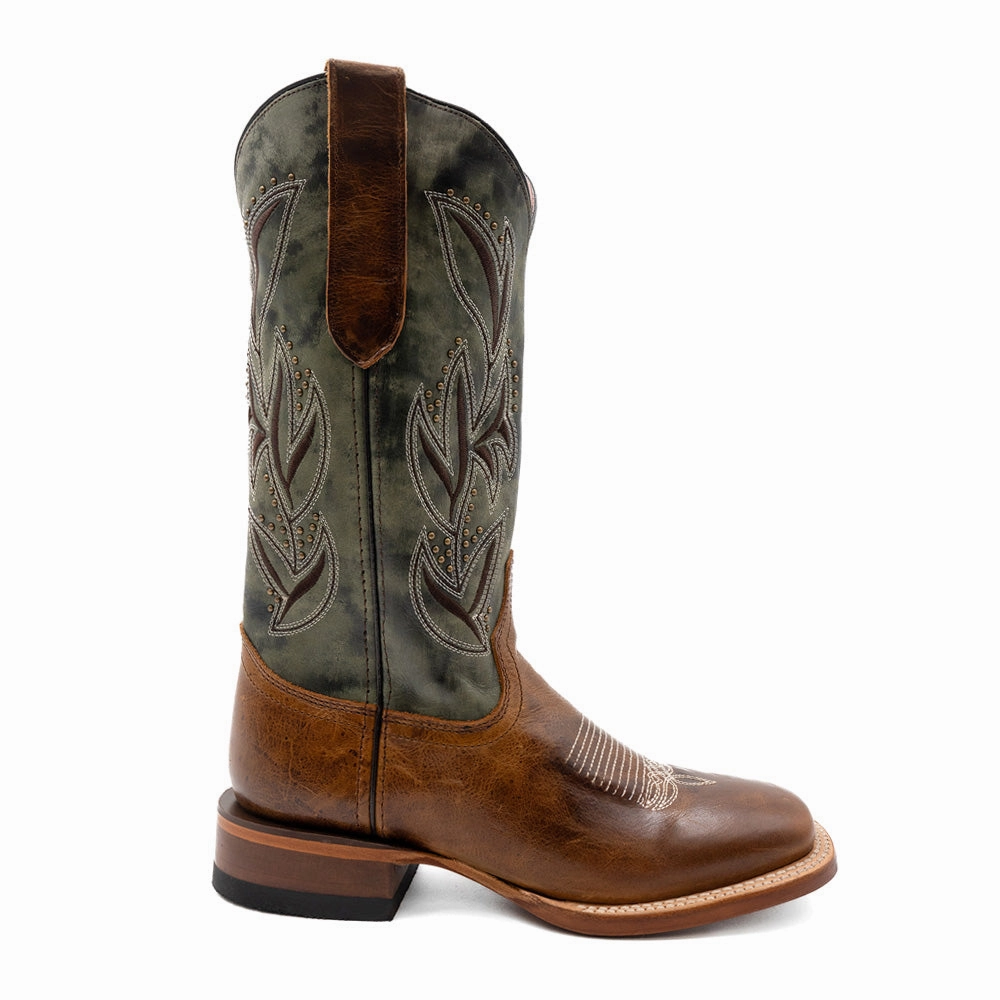 Polyester Cold Weather Gear Maggie Embroidered Square Toe Pull On Cowboy Boots