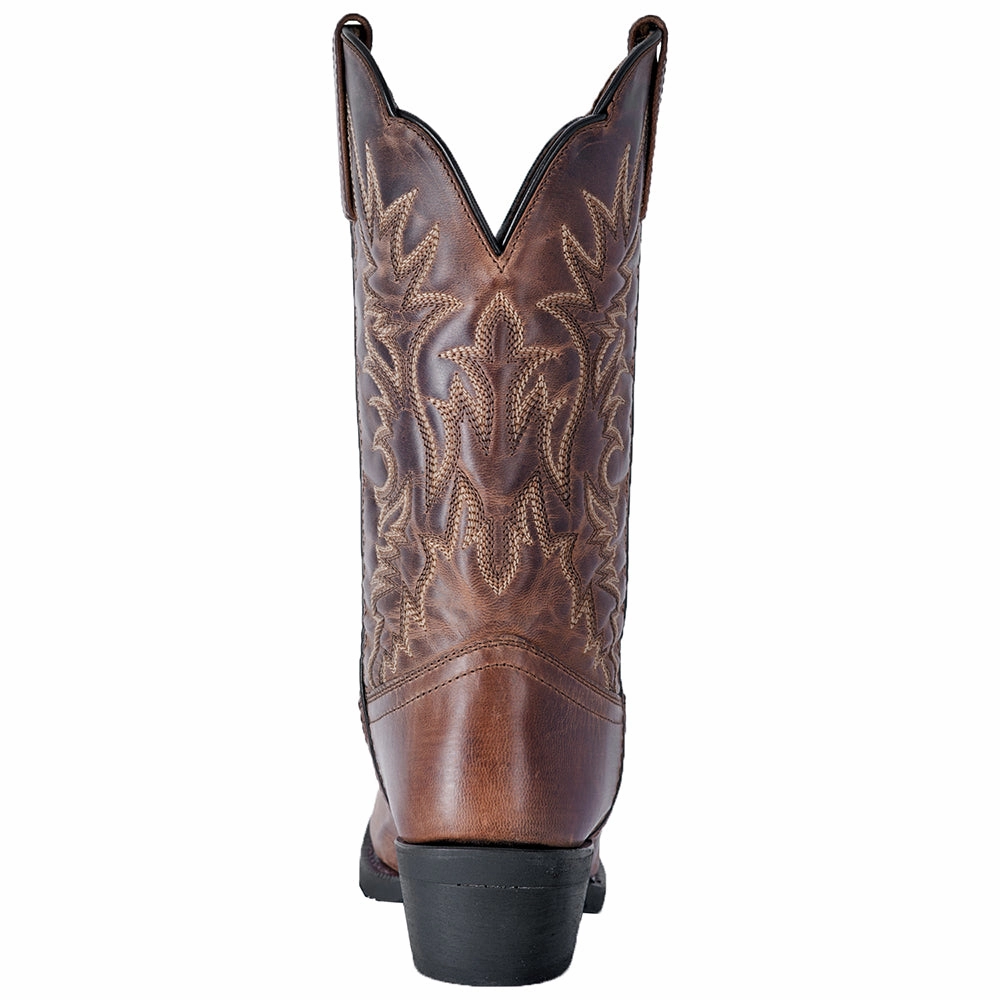 Malinda Distressed Embroidered Square Toe Cowboy Boots Stable Support Cold Weather Commuter